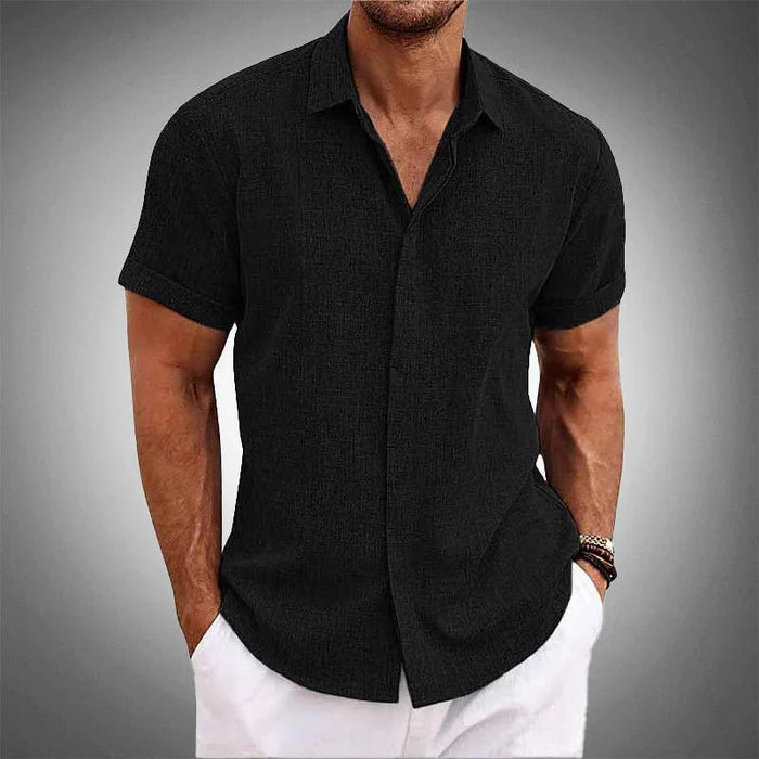 Camisa Premium Italiana DANTE Manga Curta  - 100% Linho - ULTIMAS UNIDADES🔥